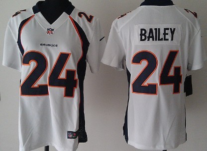 Nike NFL Women's Denver Broncos 24 Georgia Champ Bailey White Nike Jerseys